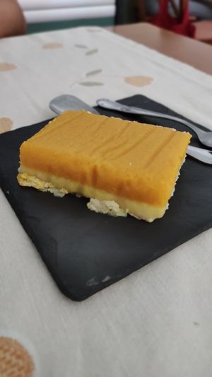 Pastel de calabaza at La Marmita Verde in Ponferrada