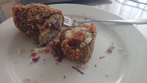 Fried vegetables roll at Tajfun in Wroclaw