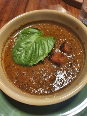Tomato soup at Farina - Roma in Mexico City