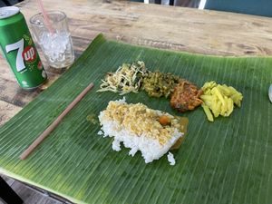 My meal. It came also with naan bread and side soup    at Sri Latha Curry House in Kota Kinabalu