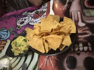 Chips and guacamole #Veganuary at Maybe Later in Siem Reap