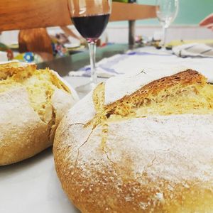 Homemade bread, bagels, croissants (croissants are not vegan) at The Beehive Hostel in Rome
