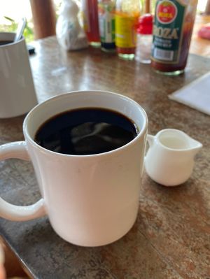 Khmer coffee with coconut cream   at Robinson Bungalows in Sihanoukville