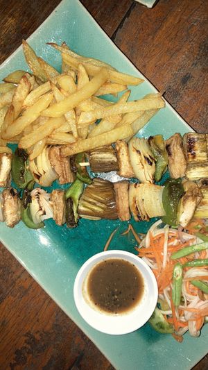 Tofu skewer bbq, the best thing on the menu!  at Robinson Bungalows in Sihanoukville