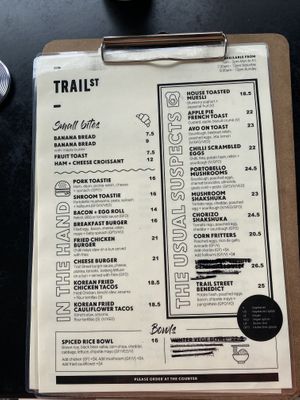 Menu - Nov 2022  at Trail Street in Wagga Wagga
