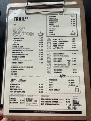 Menu - Nov 2022  at Trail Street in Wagga Wagga