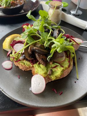 Vegan option avo on toast  at Trail Street in Wagga Wagga