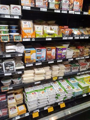 Tofu and vegan meats  at Rainbow Grocery in San Francisco