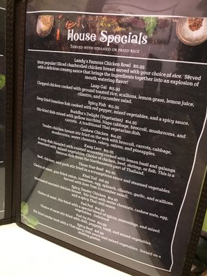 House Specials. 
Buddah’s Delight
Other veg/tofu options.  at Thai Cafe in Jackson