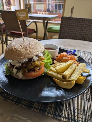Seitan Burger at Paradiso in Ubud