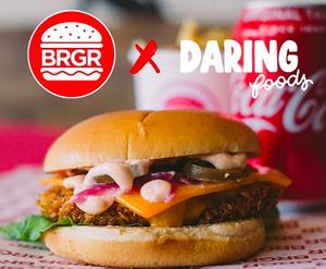 Cornflake crusted plant-based fillet with vegan cheese, jalapeños in a super soft vegan brioche bun at BRGR - Great Western Rd in Glasgow