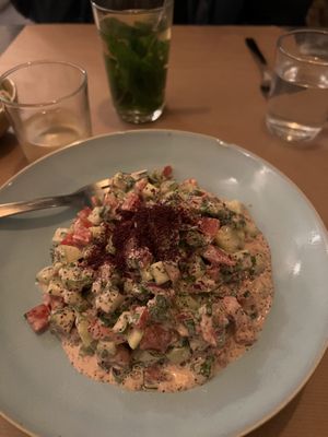 Middle eastern vegetable salad  at Yallah in Lisbon
