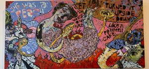 Two Sticks artwork. at Two Sticks Bakery in Bloomington