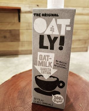 Love Two Sticks’ lattes with Oatly... at Two Sticks Bakery in Bloomington