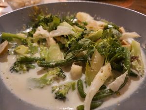 Green curry - spicy, tasteless, but nice veggies and tofu  at Es Taller in Valldemossa