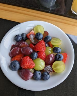 Fruit salad at Peasholm Park Vegan B&B in Scarborough
