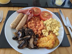 Vegan breakfast - so yummy! at Peasholm Park Vegan B&B in Scarborough