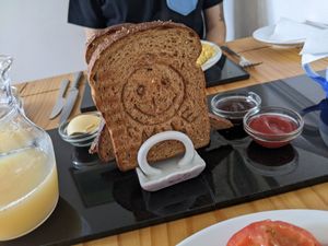 Even the toast is happy! at Peasholm Park Vegan B&B in Scarborough