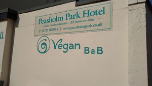 Signage at Peasholm Park Vegan B&B in Scarborough