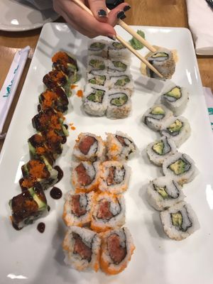 2 vegan and 2 non-vegan rolls  at Bachi in Charlotte