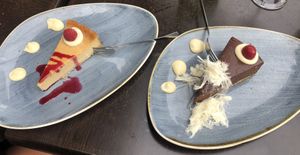 Cheese Cake and Chocolate Tart (highly recommend)   at Kuli Alma in Frankfurt