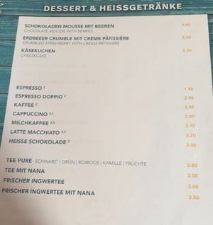 Desserts and hot beverages  at Kuli Alma in Frankfurt