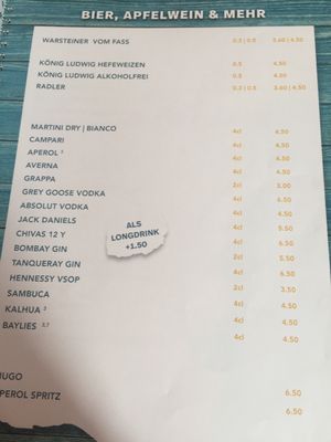 Alcoholic beverages at Kuli Alma in Frankfurt