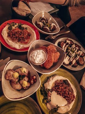 Verschiedene Vorspeisen at Kuli Alma in Frankfurt