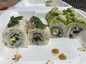 Hank and Marilyn rolls. at NoW Sushi in San Diego