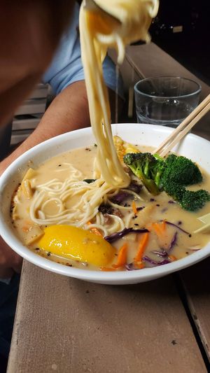 the ramen (already vegan) at NoW Sushi in San Diego