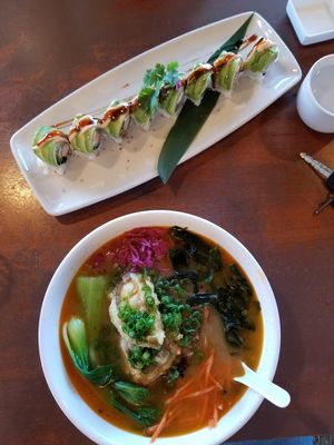 My bowl and the wife's sushi at NoW Sushi in San Diego