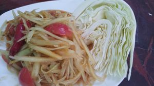 Som tam. (Thai salad) at Guan Im in Mukdahan