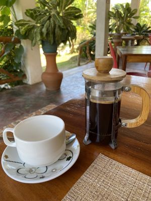 Really nice freshly brewed coffee 70 Pesos  at Tomato and Basil in San Juan Siquijor