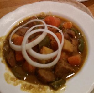 Veg and soy meat stew at Village Natural in New York City