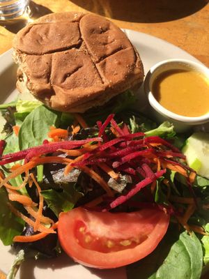 Vegan Village burger at Village Natural in New York City