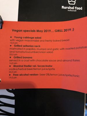 Menü at Marshal Food in Szczecin