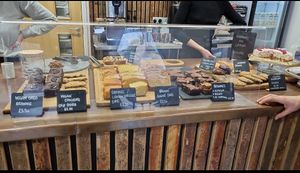 Cake counter at Colline's Kitchen in Newbury