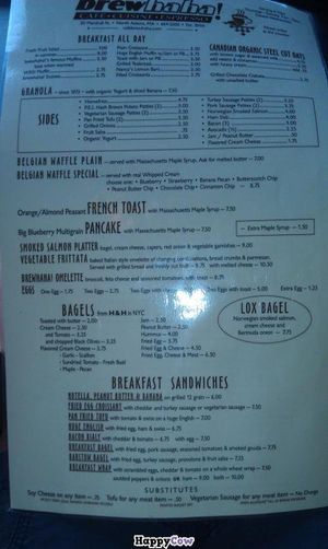 Breakfast all-day menu  at Brewhaha in North Adams