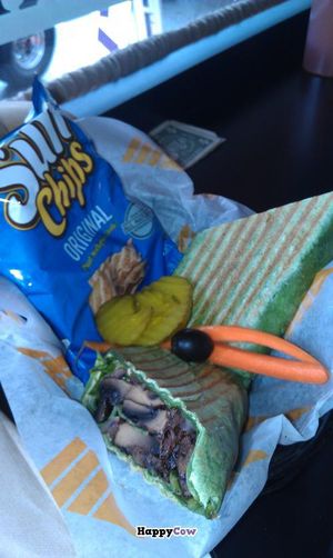 Vegan Portobello Spinach wrap  at Brewhaha in North Adams