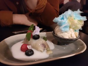 Sticky rice with vegan ice cream at Vi Viet in Gothenburg