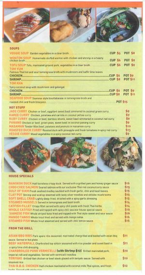 Menu at Soho Thai Fusion Bar and Grill in Lomita