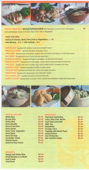 Menu at Soho Thai Fusion Bar and Grill in Lomita