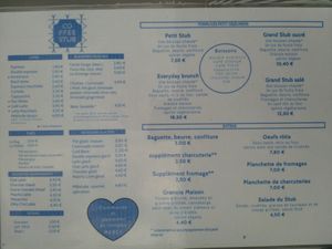 Menu as of July 2021 at Coffee Stub in Strasbourg