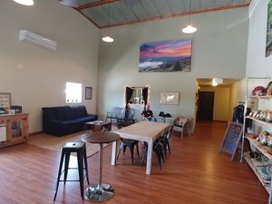 Inside Seating at Pisgah Coffee Roasters in Pisgah Forest