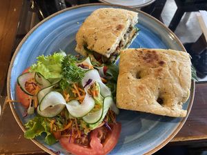 vegetarian panini without cheese  at Orchid Coffee & Restaurant in Monteverde