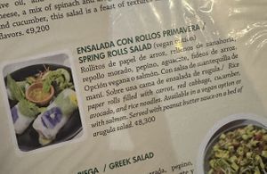 Vegan option on menu  at Orchid Coffee & Restaurant in Monteverde
