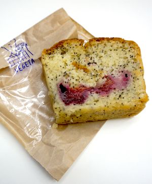 Raspberry/Lemon Pound Cake at Vegeta - Rue Saint-Augustin in Paris