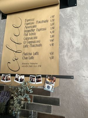 Coffee menu - plant based milk is +0,40€  at tiktak in Linz