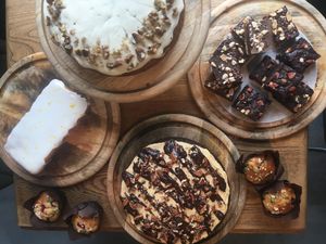 Always a great selection of cakes, including non-gluten options  at Satellite Cafe in Falmouth