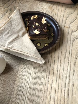 Peanut butter 'millionaires' slice  at Satellite Cafe in Falmouth